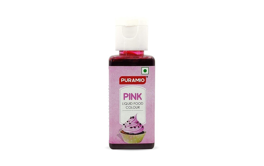 Puramio Pink Liquid Food Colour    Plastic Bottle  50 millilitre